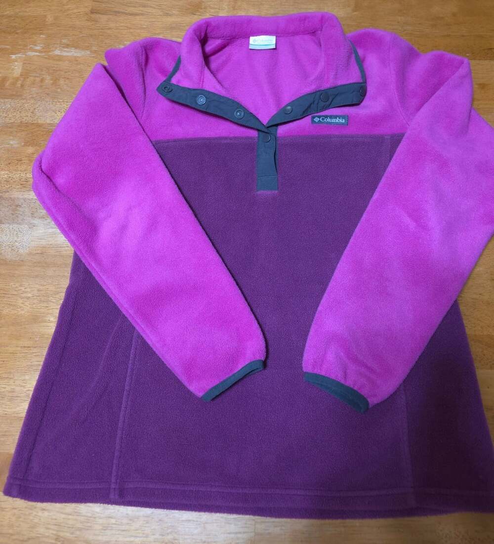 Columbia Benton Springs Half Snap Pullover Fleece Size L Pink Purple
